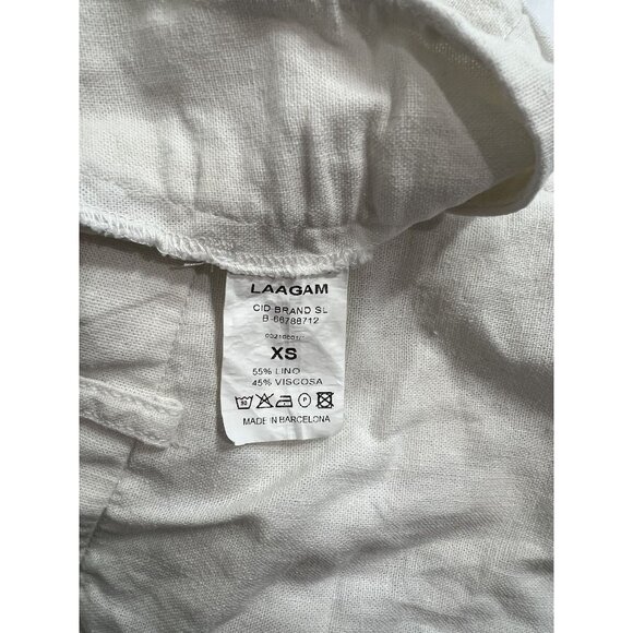LAAGAM Linen Blend Trousers in White - Picture 5 of 5